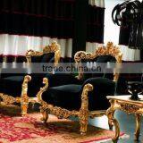 Luxurious Elegant Rococo Designed Carving White and Golden Tufted Crown Bed With Nightstand and Dressing Table BF12-05254f thumbnail-6