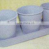 Vintage Round Planter Pots 10cm - Set of 3 thumbnail-1
