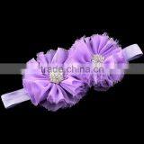 Shabby Chiffon Flower Headband With Rhinestone Center for Kids Hair Accessories thumbnail-3