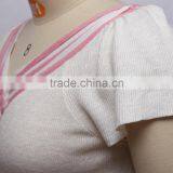 Large Contrast V Neck Knitwear Women With Petal Sleeves thumbnail-3