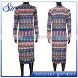 Hot Selling Milky Fabric Long Sleeve Printing Women Dress thumbnail-1