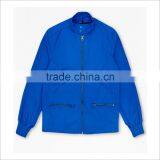 Custom Windbreaker Jacket Zip-up Cotton Twill Jacket In Blue thumbnail-2