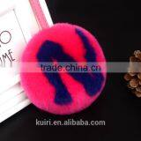 Rex Rabbit Fur Ball/ Fox Fur Letters Pom Doll Ball Keychain Bag Charms thumbnail-1