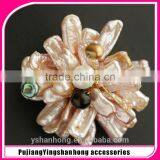 Handmade Multi Layer Organic Natural Freshwater Pearls Flower Brooch Wholesale thumbnail-1