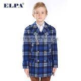 ELPA 2016 Latest Design Winter Wool Coat Dark Blue Boys Wool Overcoat With Elbow Patches thumbnail-5