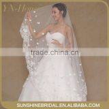 Beautiful Wedding Veil With Eyelash Lace Trim thumbnail-1