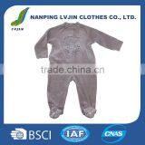 Baby Boy Footed Pajamas Sleepsuit,Fashion Comfortable Long Sleeves Grey Velvet Baby Romper New Born Clothes thumbnail-1