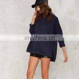 Ladies Oversized Silhouette Classic Pocket Slit Sweatshirt thumbnail-4