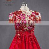 Unique Design High Tulle Neck Ball Gown Beaded Muslim Prom Dress With Cap Sleeve thumbnail-2