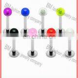 Fashion Pure Color Acrylic Ball Lip Ring Bioplast Labret Body Piercing Jewelry