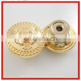 High Quality Gold Tone Tiger Shape Garment Accessory Metal Jeans Button for Clothing thumbnail-1