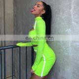 New Trendy Women's Reflective Ribbon Skirt Suit New Front Hollow Sexy Two-piece Suit Set thumbnail-4