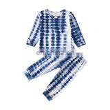 Infant Kids Baby Girls Boys Clothes Sets Print Pullover Long Sleeve Top T-shirt Pants 2Pcs Tie-dye Printed Outfits 1-5Y thumbnail-4