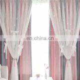 2020 Amazon Hot Selling Polyester Striped Double Lace Hollow-out Star Design Blackout Window Curtains For Bedroom Living Room thumbnail-1