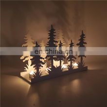 2021 Wholesale Modern Design  White Christmas Tree Decoration Tealight Metal Candle Holder for Home Decor