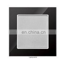 10A/16A Electrical Wall Socket Panel European Standard British Standard 1 Switch Gold Red Black Frame Glass Panel Plug Socket