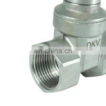 DKV Water Steam Oil 304 201 BSP NPT Stainless Steel Thread Ss 316 Cf8 Screw End Gate Valve thumbnail-1