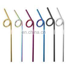 Best Selling Gold Party Eco Friendly Drinking Recyclable Color Changing Reusable Metal Straws thumbnail-5