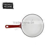 Lightening Red Enamel Cast Iron Frying Pan