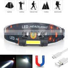 Waterproof Headlight Head Lamp Flashlight LED Head Lamp COB Work Light Camping Headlight Rechargeable thumbnail-2
