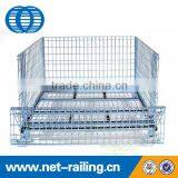 Galvanized Warehouse Collapsilbe Stackable Steel Wire Cage