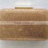 Beige Gold Velvet Lining Crystal Stone Evening Bag Made in China thumbnail-1