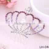 Wholesale Stylish Princess Crystal Austrian Rhinestone Tiara Small Hair Comb Crown thumbnail-1