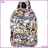 Hippie Facebook Canvas Backpacks Student School Bag Cartoon mc Print Rucksack Outdoor Travel Pack Graffit thumbnail-1