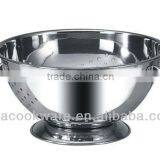 Mirror Polish 18/8 Stainless Steel Colander With Holder