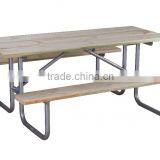 Outdoor Table, Picnic Table, 72" W X62" D, Wooden thumbnail-1