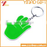 Promotional Hand Shape Soft PVC Key Ring, Custom Keychain