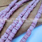 Natural Coral Dyed Beautiful Color Loose Cylinder Beads thumbnail-5