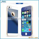 New Arrived Front+Back Metallic Plating Color Tempered Glass Screen Protector for IPhone 5 5s Quality Choice