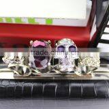 Handcee Purple RHINESTONE Ring Ladies Evening Clutch Bag With Skull thumbnail-4
