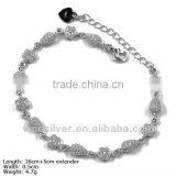 [BZH-0937] 925 Silver Bracelet, Silver Bracelet With CZ Stones, Micro Pave Bracelet, Pure Silver Bracelet, Silver Jewelry thumbnail-1