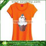 New Design Girl's Orange Round Neck With Cartoon Printing Logo T-shirt thumbnail-1