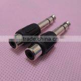 Stereo Audio System Black 6.5 Male to RCA Female Connector Adapter