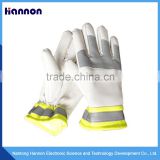 China supplier leather reflective traffic fluorescent gloves for winter