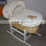 New Products Colourful Embroidery Baby Moses Basket Moses Basket Stand Baby Wicker Moses Basket thumbnail-1