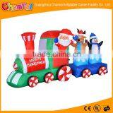 Outdoor Christmas Led Lights Inflatable Train With Santa thumbnail-1