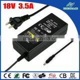 ac power supply 18v 3500ma adapter for cctv camera