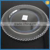 LXHY-T035 Size 27cm 11" Inch Crystal Clear Beaded Dinner Plate Glass