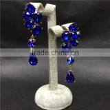 Fashion Crystal Leaf Long Stud Earrings Luxury Brand Vintage Earrings For Women thumbnail-2