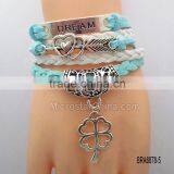 Wholesale 2016 Gift Charm Cute Best Friend Handcuffs Design Woven Bangle Karma Infinity Bracelet thumbnail-5