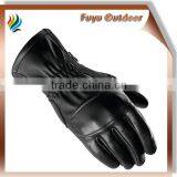 High-end China Long Black Winter Cowhide Plain Style Lined Mens Dents Driving Gloves