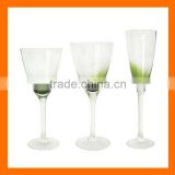 Hand blow wine glass drinking glass with decoration