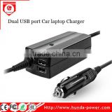 Dual USB port 12V 5A 60W 5.5*2.5mm Car Laptop Adapter for LCD