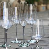 2015 new design lead free clear crystal 200ml wedding wine glasses