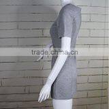 Fashion Elegant Gray Short Sleeve Round Neck Sexy Western Gowns Ladies Dresses From China Supplier on thumbnail-2