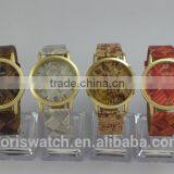 Cheap Top Sell Leather WOODEN Print Fashion Unisex Wrist Watches thumbnail-5